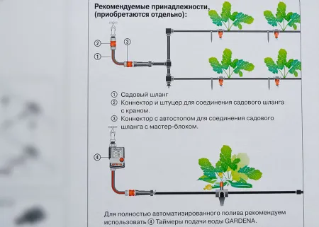 Комплект Gardena для микрокапельного полива теплиц базовый 01373-20