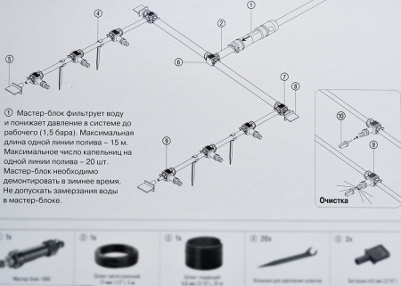 Комплект Gardena для микрокапельного полива теплиц базовый 01373-20