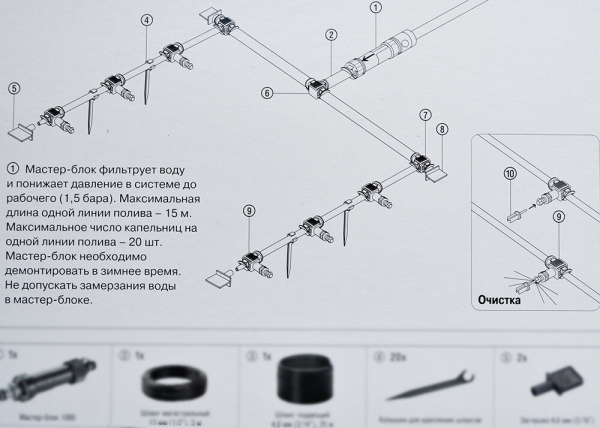 Комплект Gardena для микрокапельного полива теплиц базовый 01373-20