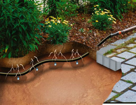 Шланг сочащийся Gardena для подземной прокладки 50 м, 13,7 мм, с комплектом 01389-37