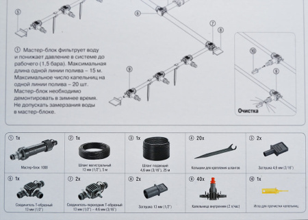 Комплект Gardena для микрокапельного полива теплиц базовый 01373-20